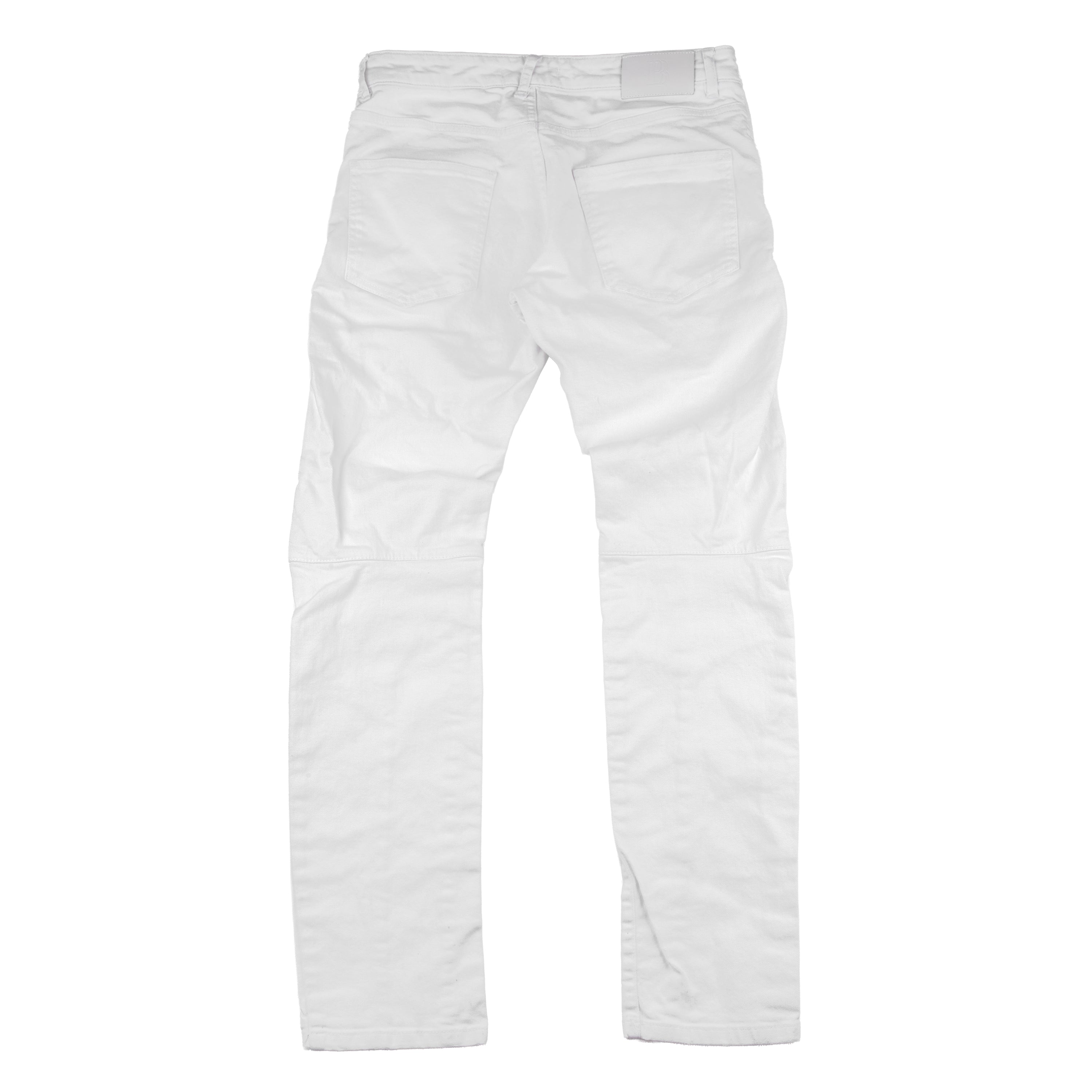 Pierre Balmain White Biker Skinny Jeans