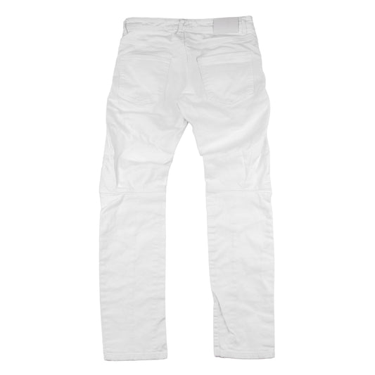 Pierre Balmain White Biker Skinny Jeans