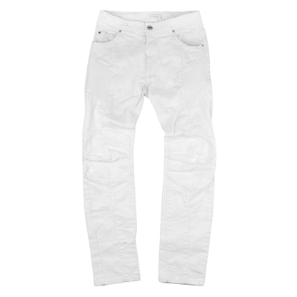 Pierre Balmain White Biker Skinny Jeans