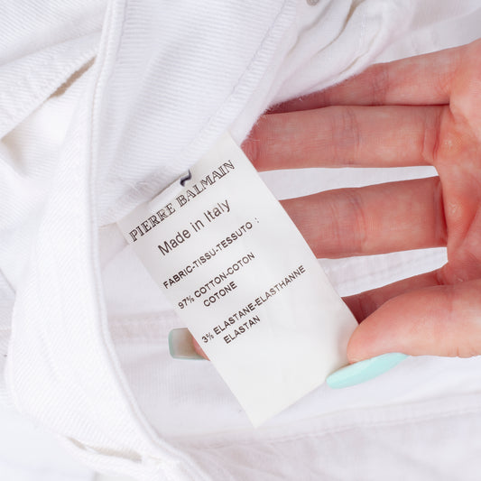 Pierre Balmain White Biker Skinny Jeans