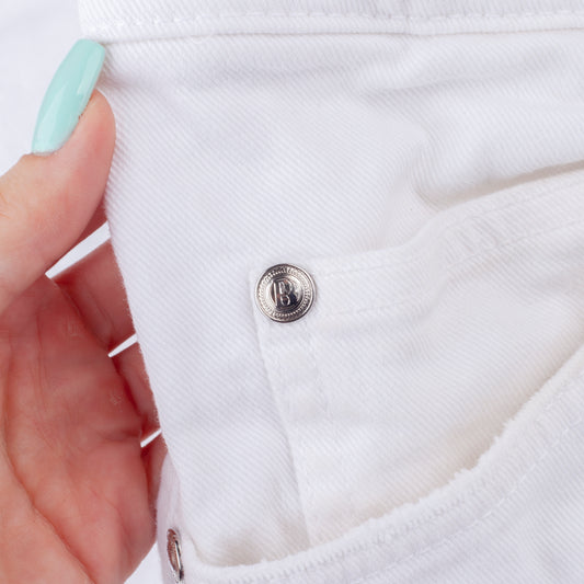 Pierre Balmain White Biker Skinny Jeans