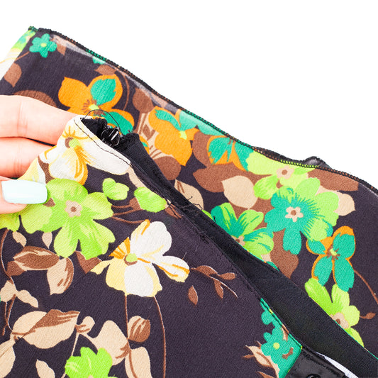Dolce & Gabbana Vintage Silk Corset Flower Pencil Skirt