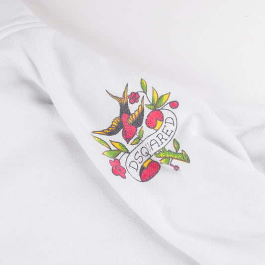 DSQUARED2 Whykiki When You Kankuku Aloha White Hoodie