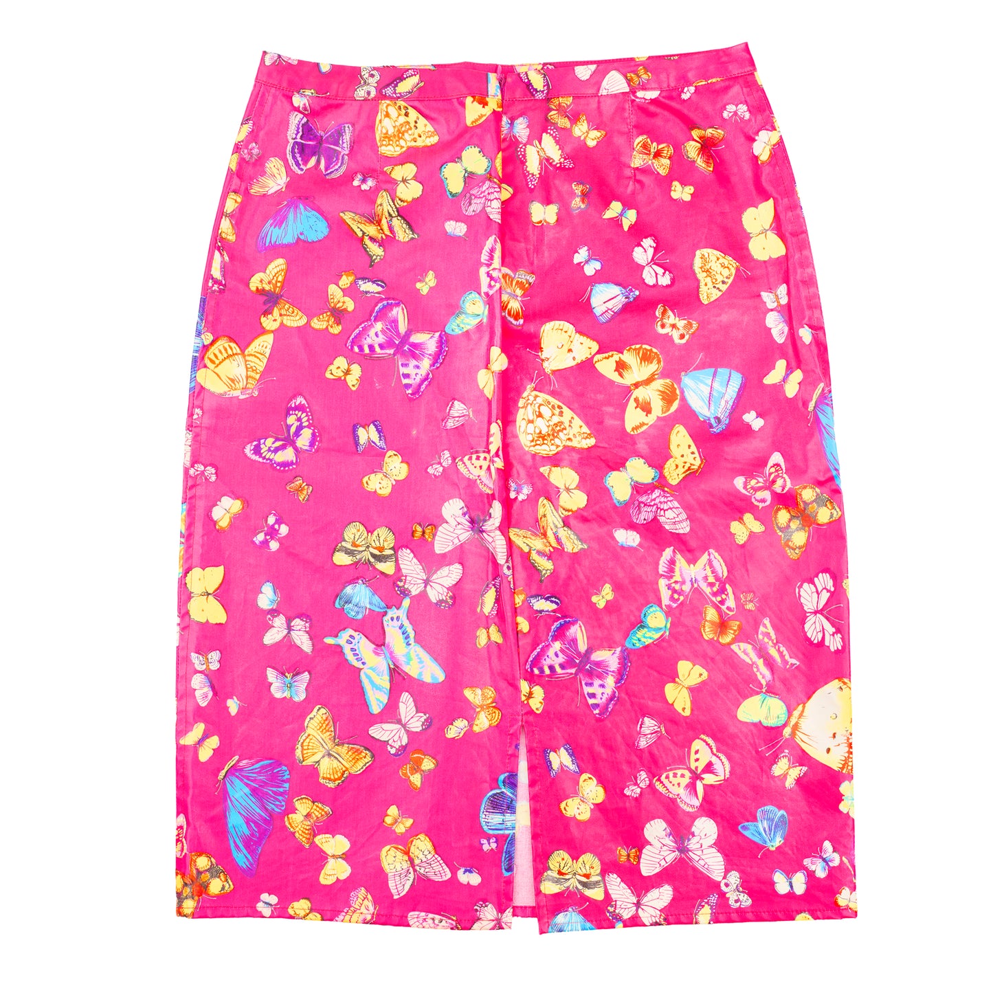 Dolce & Gabbana FW 2000 Butterflies Print Midi Pencil Skirt