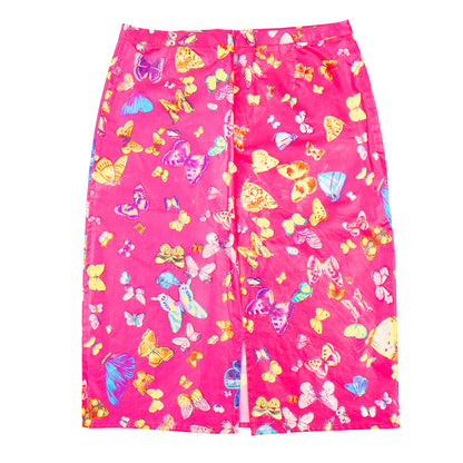 Dolce & Gabbana FW 2000 Butterflies Print Midi Pencil Skirt