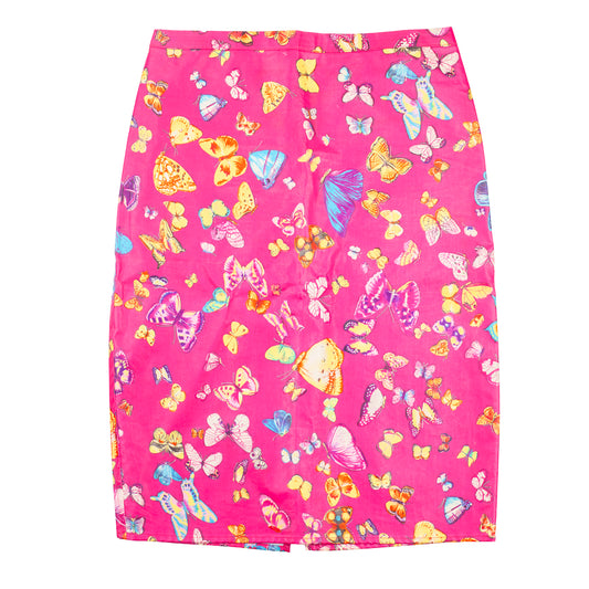 Dolce & Gabbana FW 2000 Butterflies Print Midi Pencil Skirt