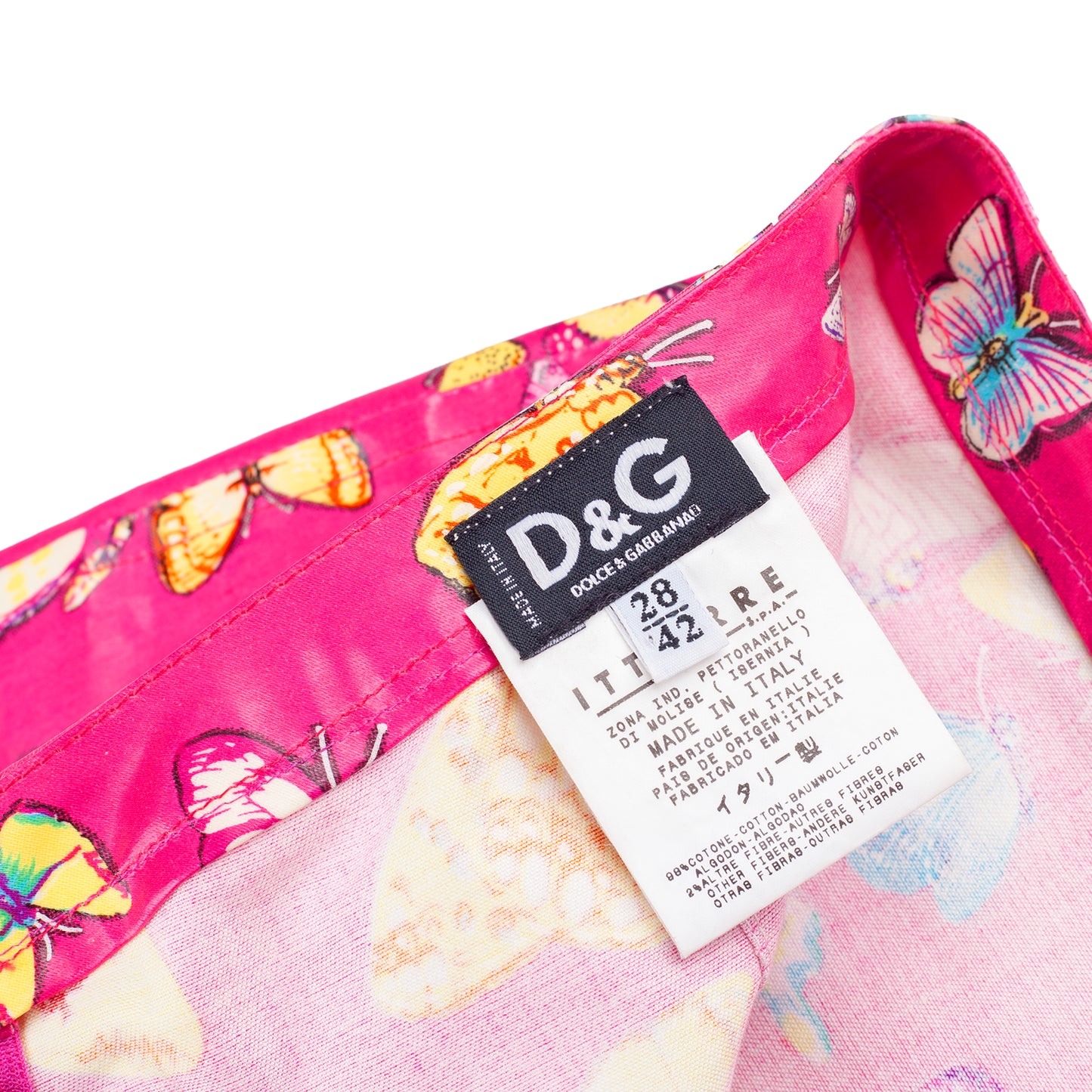 Dolce & Gabbana FW 2000 Butterflies Print Midi Pencil Skirt