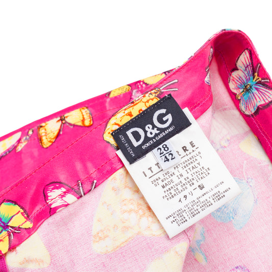 Dolce & Gabbana FW 2000 Butterflies Print Midi Pencil Skirt
