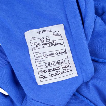 Vetements x Champion SS 2017 Fitted Women’s Blue Hoodie