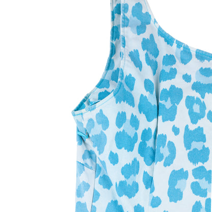 Moschino Vintage Blue Cheetah Mini Dress