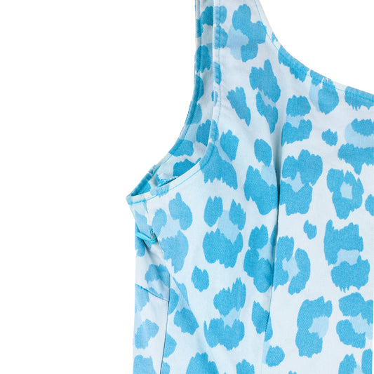Moschino Vintage Blue Cheetah Mini Dress