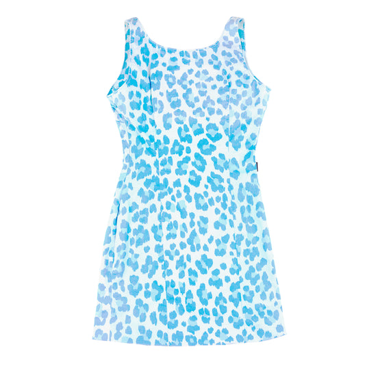 Moschino Vintage Blue Cheetah Mini Dress