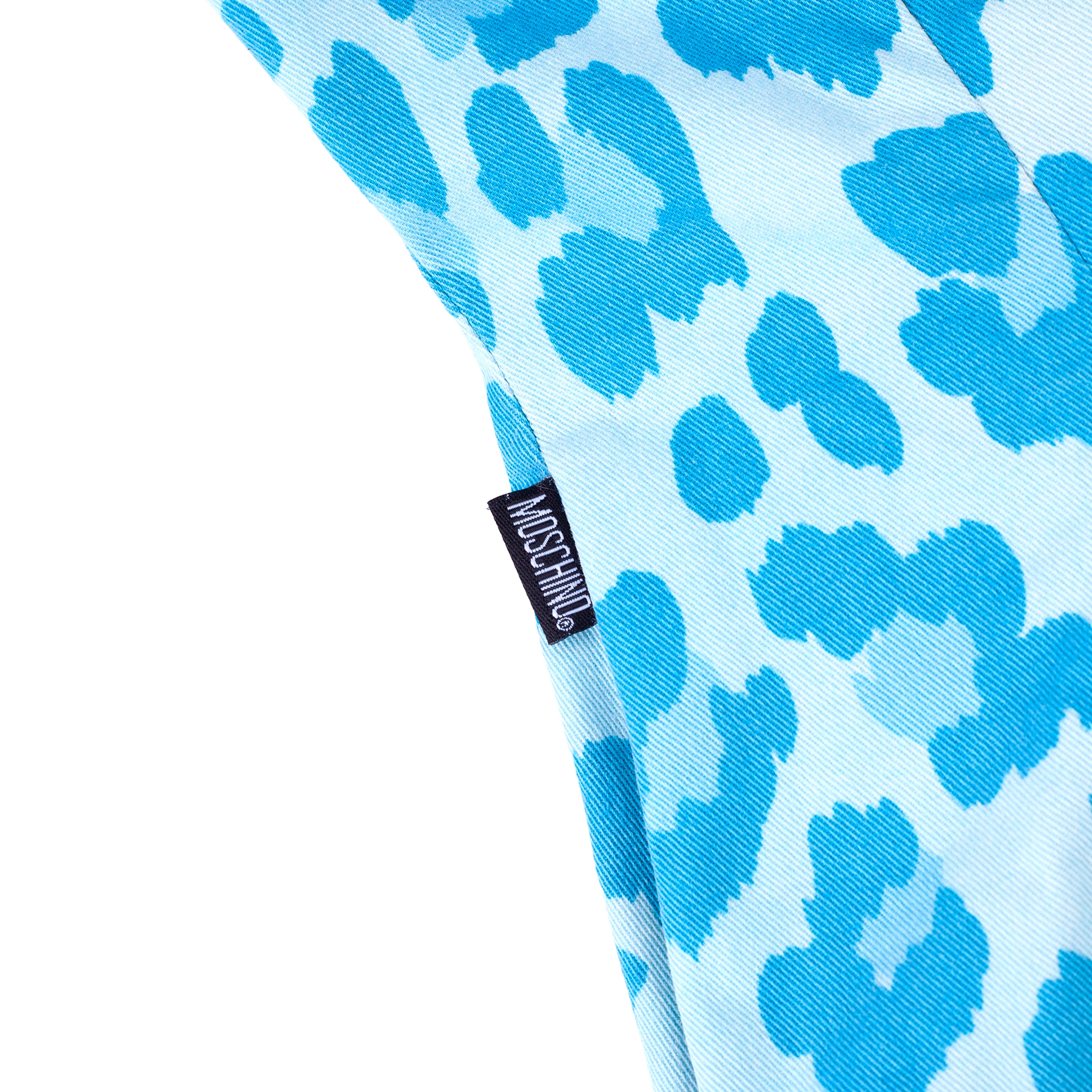 Moschino Vintage Blue Cheetah Mini Dress