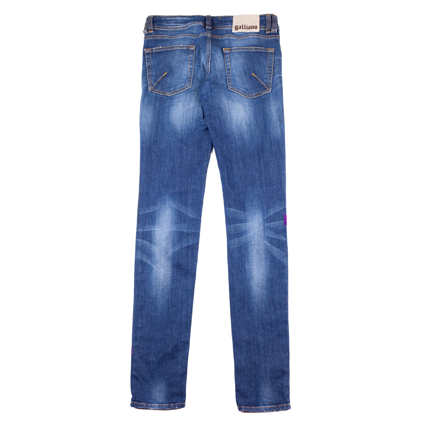 John Galliano Gazette Newspaper Purple Splash Jeans