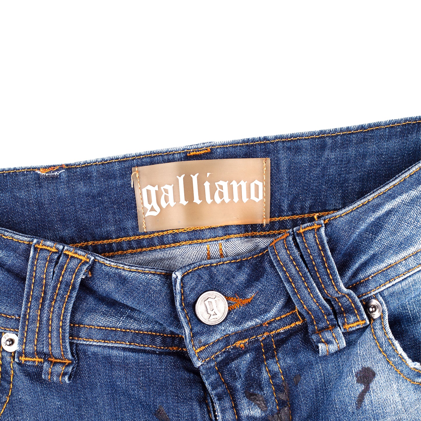 John Galliano Gazette Newspaper Purple Splash Jeans