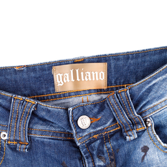 John Galliano Gazette Newspaper Purple Splash Jeans