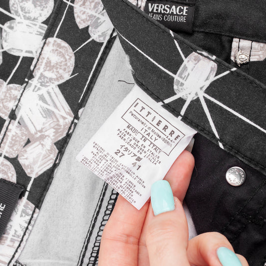Versace Jeans Couture Vintage Black Diamond Pants