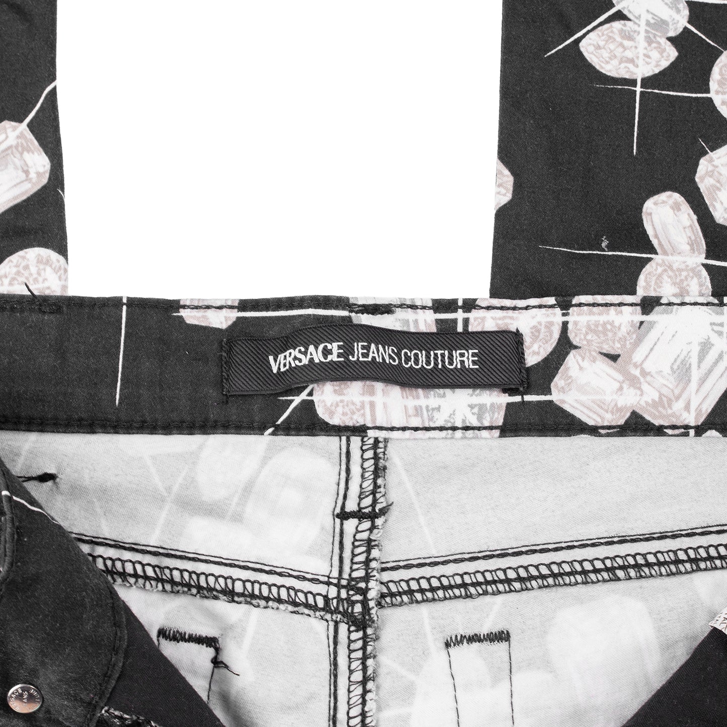 Versace Jeans Couture Vintage Black Diamond Pants