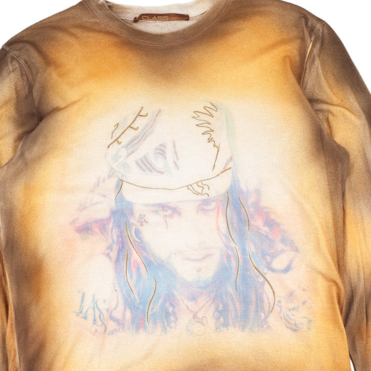 Roberto Cavalli CLASS Brown Acid Long Sleeve Top