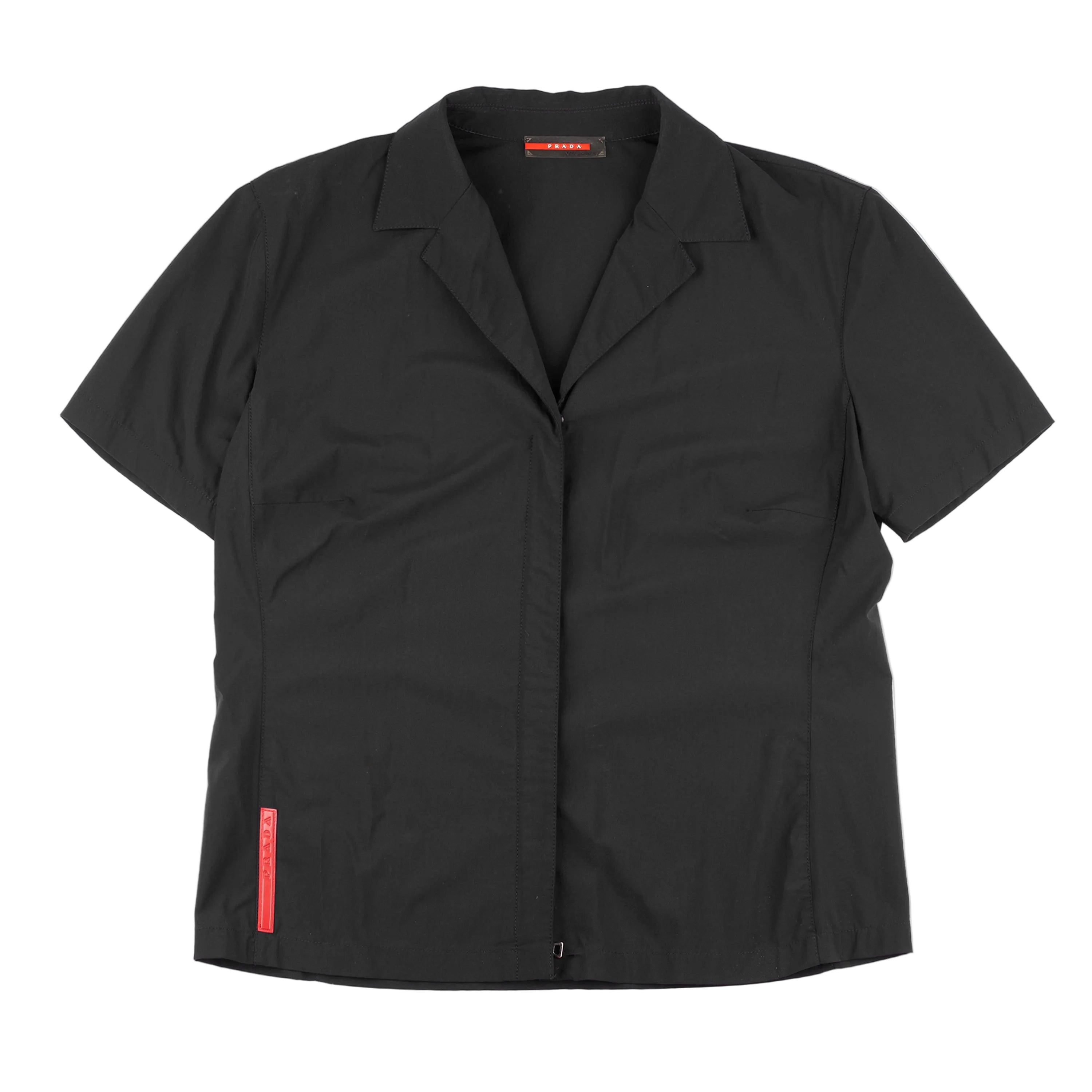 Prada Sport Black Polyamide Vintage Short Sleeve Shirt