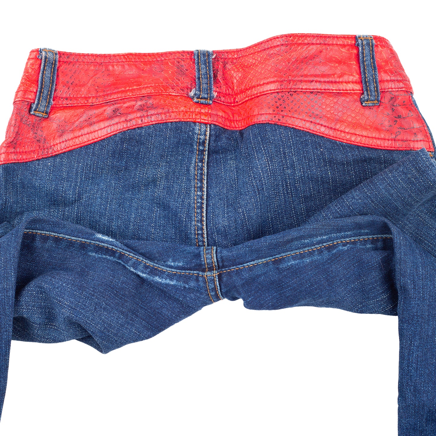 Dolce & Gabbana Vintage Jeans with Red Python Waistband