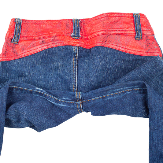 Dolce & Gabbana Vintage Jeans with Red Python Waistband