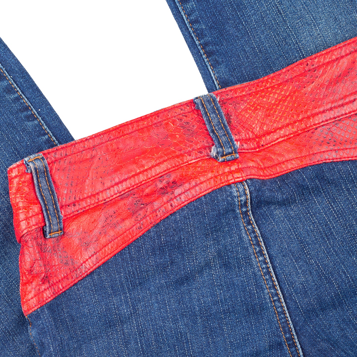 Dolce & Gabbana Vintage Jeans with Red Python Waistband