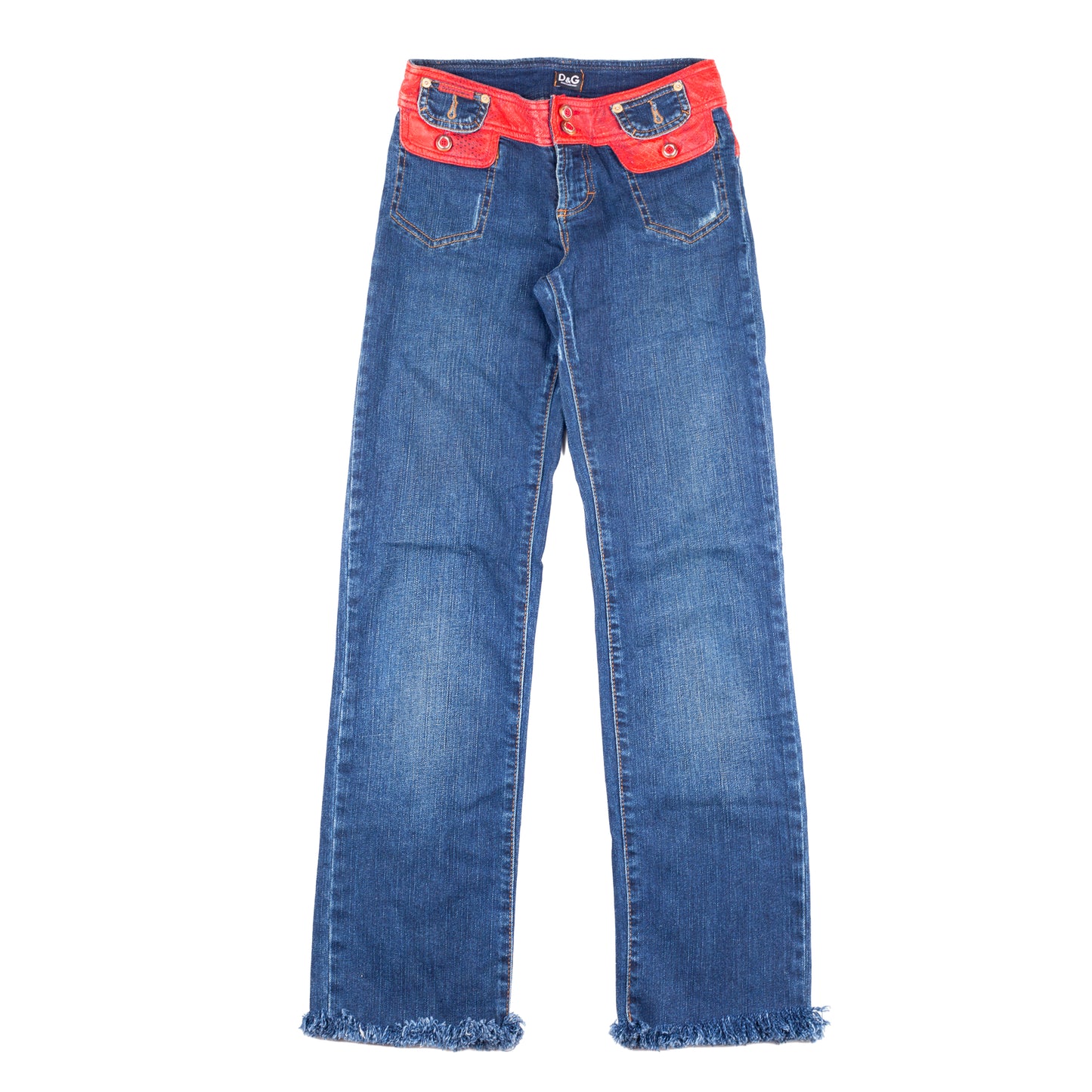 Dolce & Gabbana Vintage Jeans with Red Python Waistband