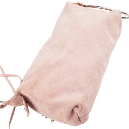 Roberto Cavalli FREEDOM Pink Suede Ring Bag