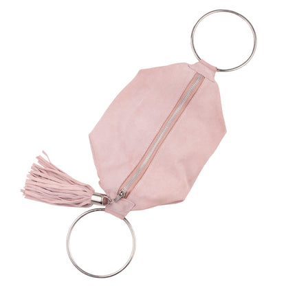 Roberto Cavalli FREEDOM Pink Suede Ring Bag