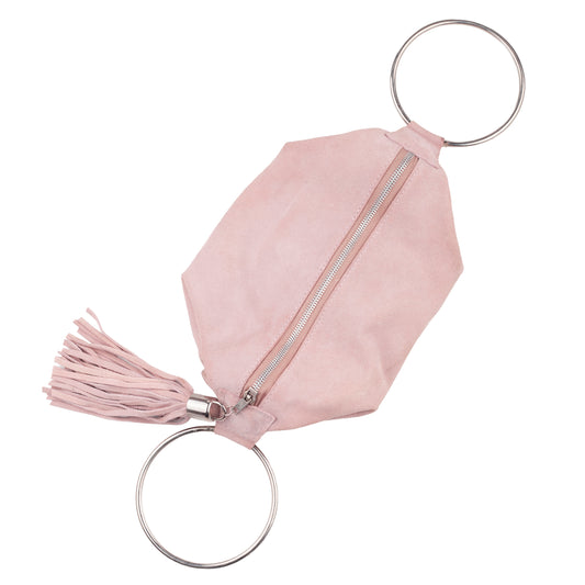 Roberto Cavalli FREEDOM Pink Suede Ring Bag