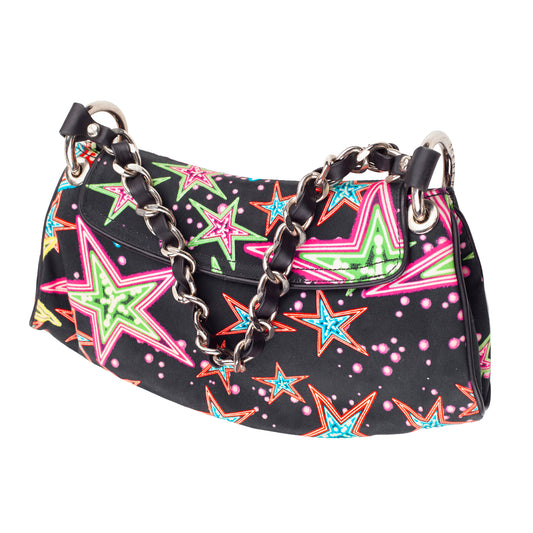 Iceberg Stars Print Vintage Black Shoulder Bag