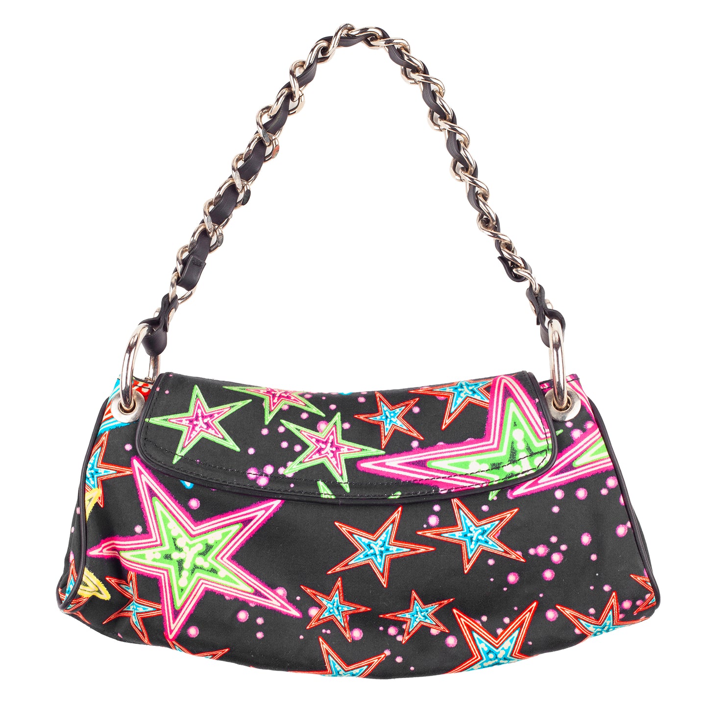 Iceberg Stars Print Vintage Black Shoulder Bag