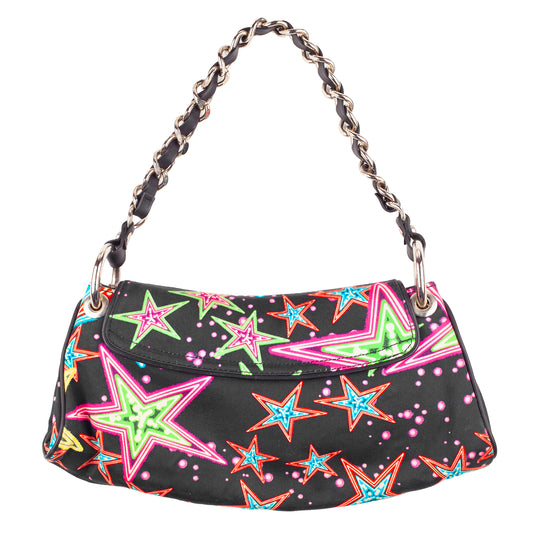 Iceberg Stars Print Vintage Black Shoulder Bag