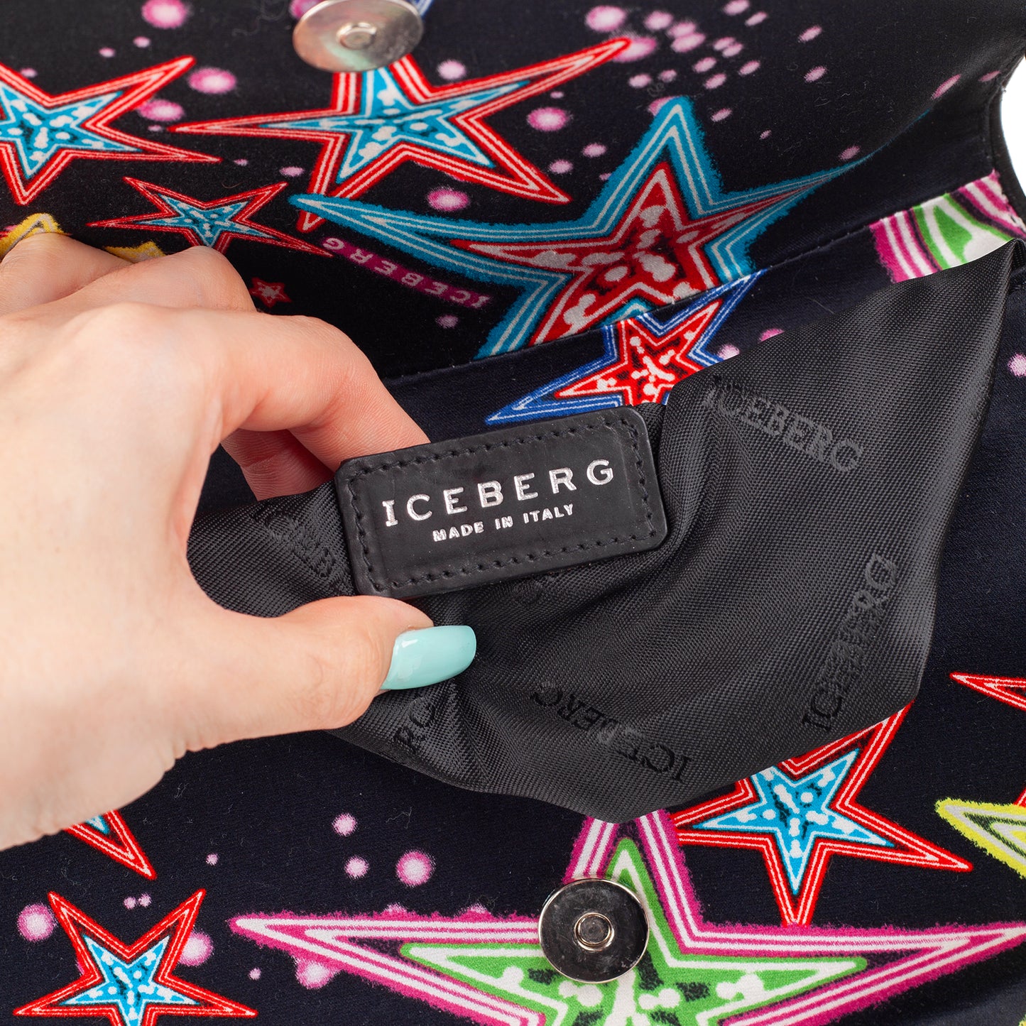 Iceberg Stars Print Vintage Black Shoulder Bag