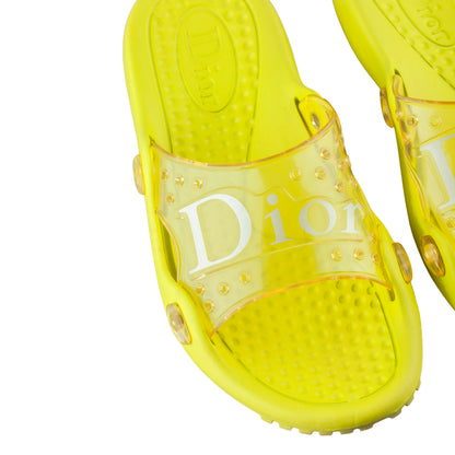 Dior Yellow Rubber Vintage Jelly Sandals