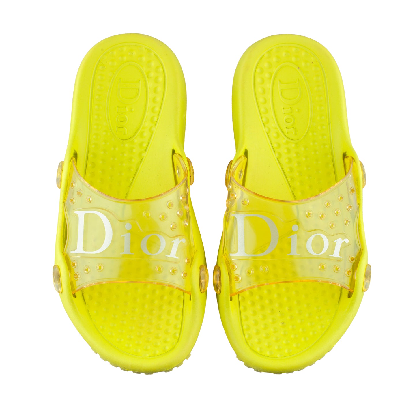 Dior Yellow Rubber Vintage Jelly Sandals