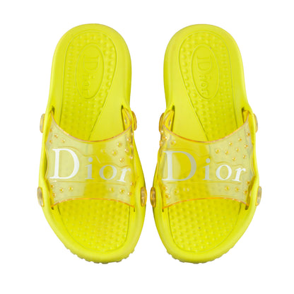 Dior Yellow Rubber Vintage Jelly Sandals