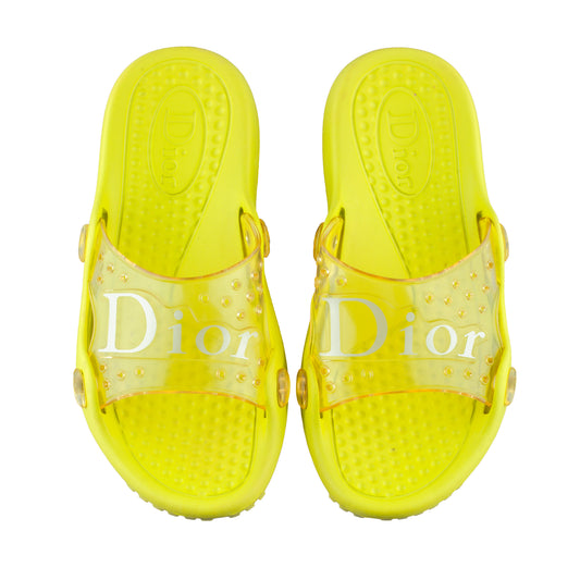 Dior Yellow Rubber Vintage Jelly Sandals