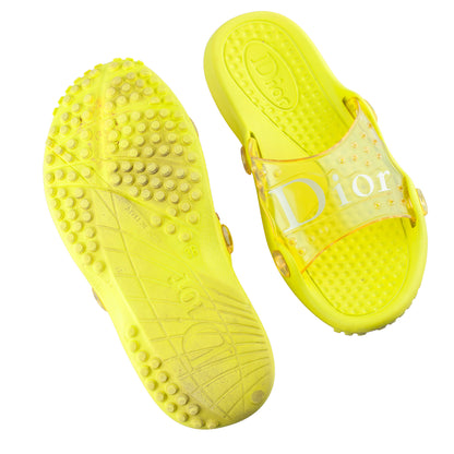 Dior Yellow Rubber Vintage Jelly Sandals