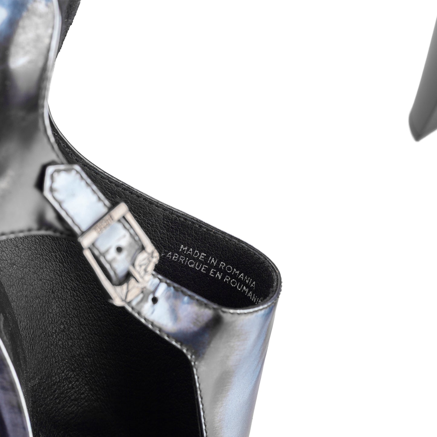 Diesel Metallic Gray/Blue Leather Ankle Boots