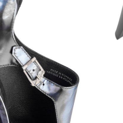 Diesel Metallic Gray/Blue Leather Ankle Boots