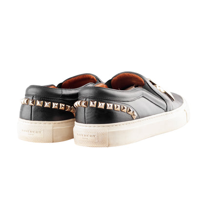 Givenchy Paris by Tisci Studded Black Leather Slip On Shoes