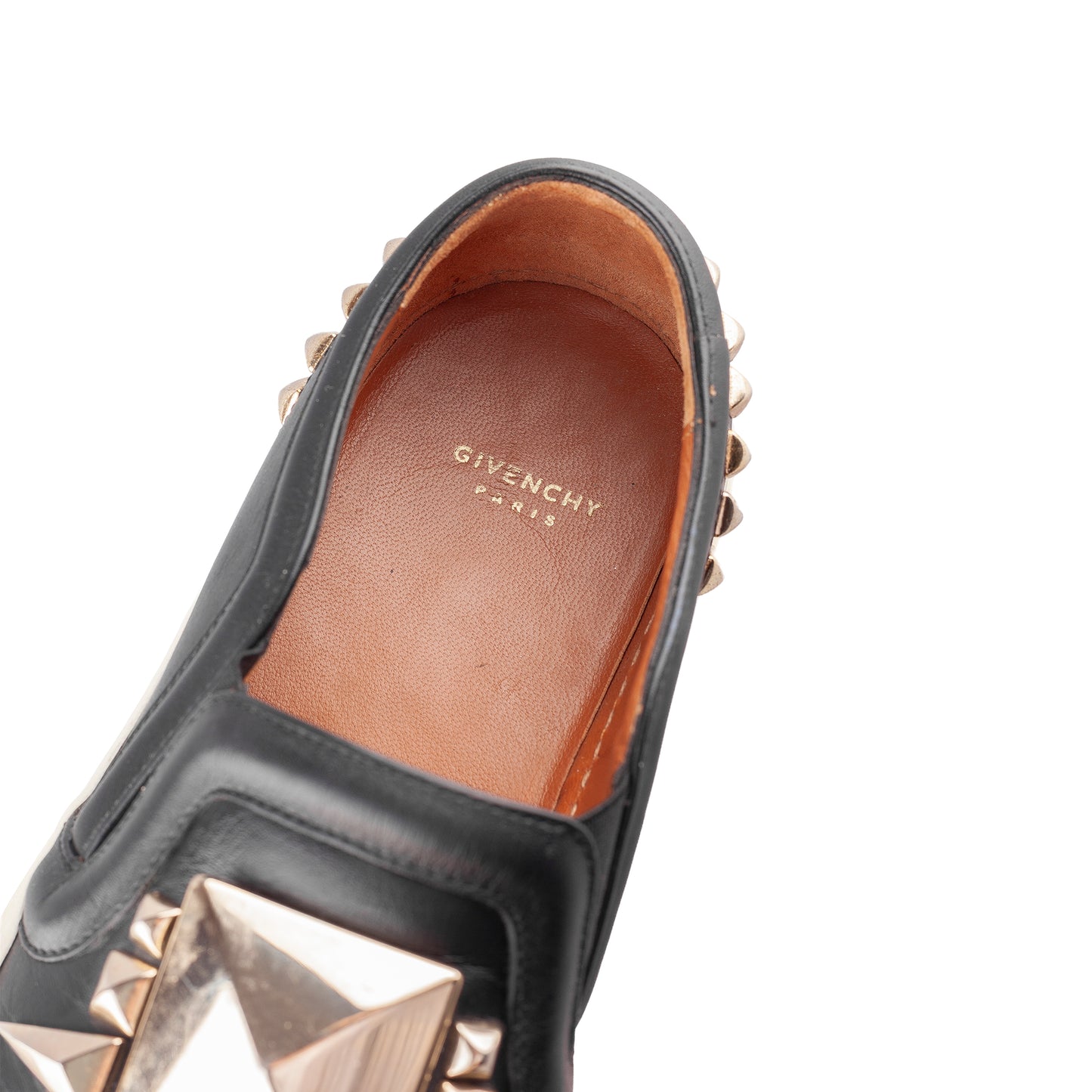 Givenchy Paris by Tisci Studded Black Leather Slip On Shoes