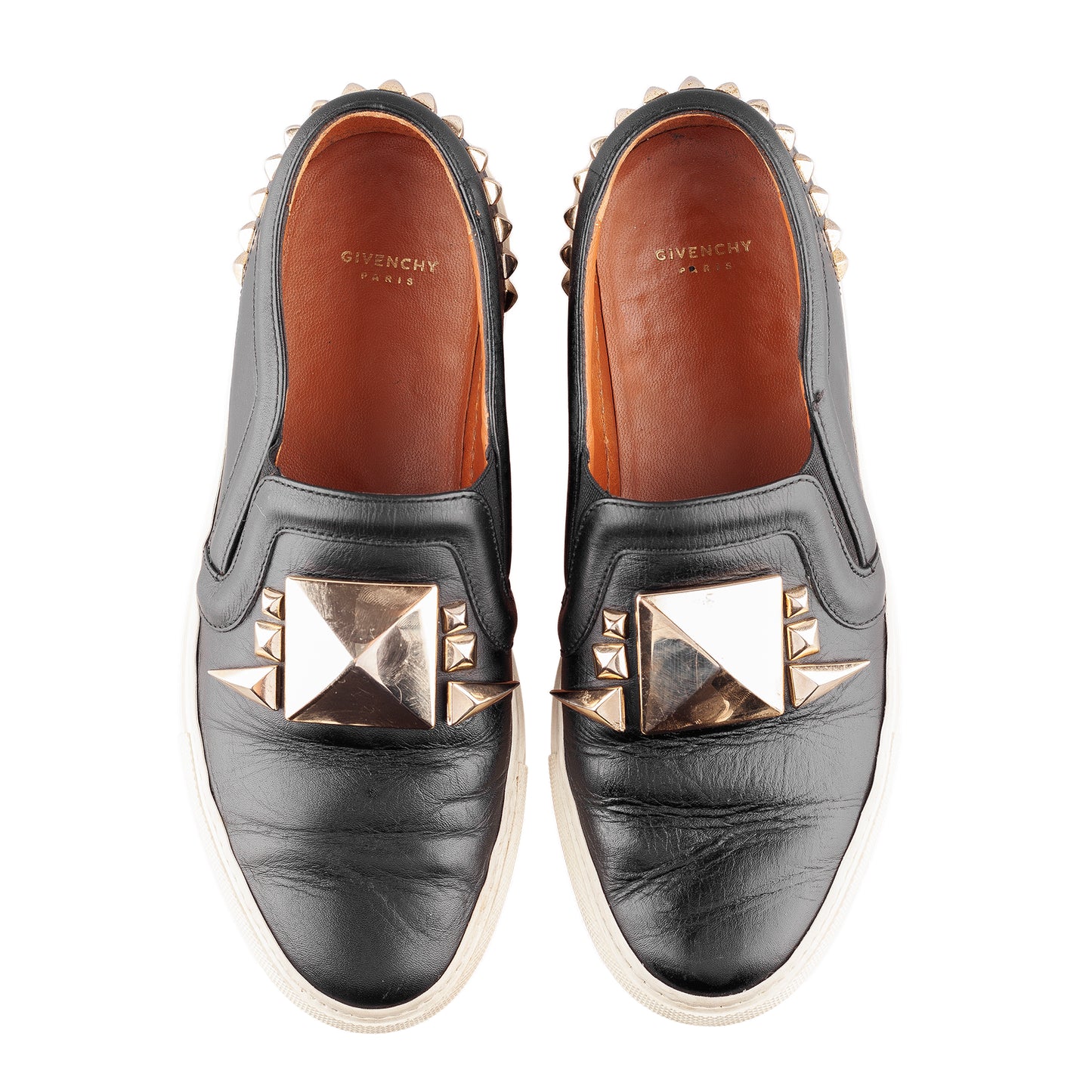 Givenchy Paris by Tisci Studded Black Leather Slip On Shoes