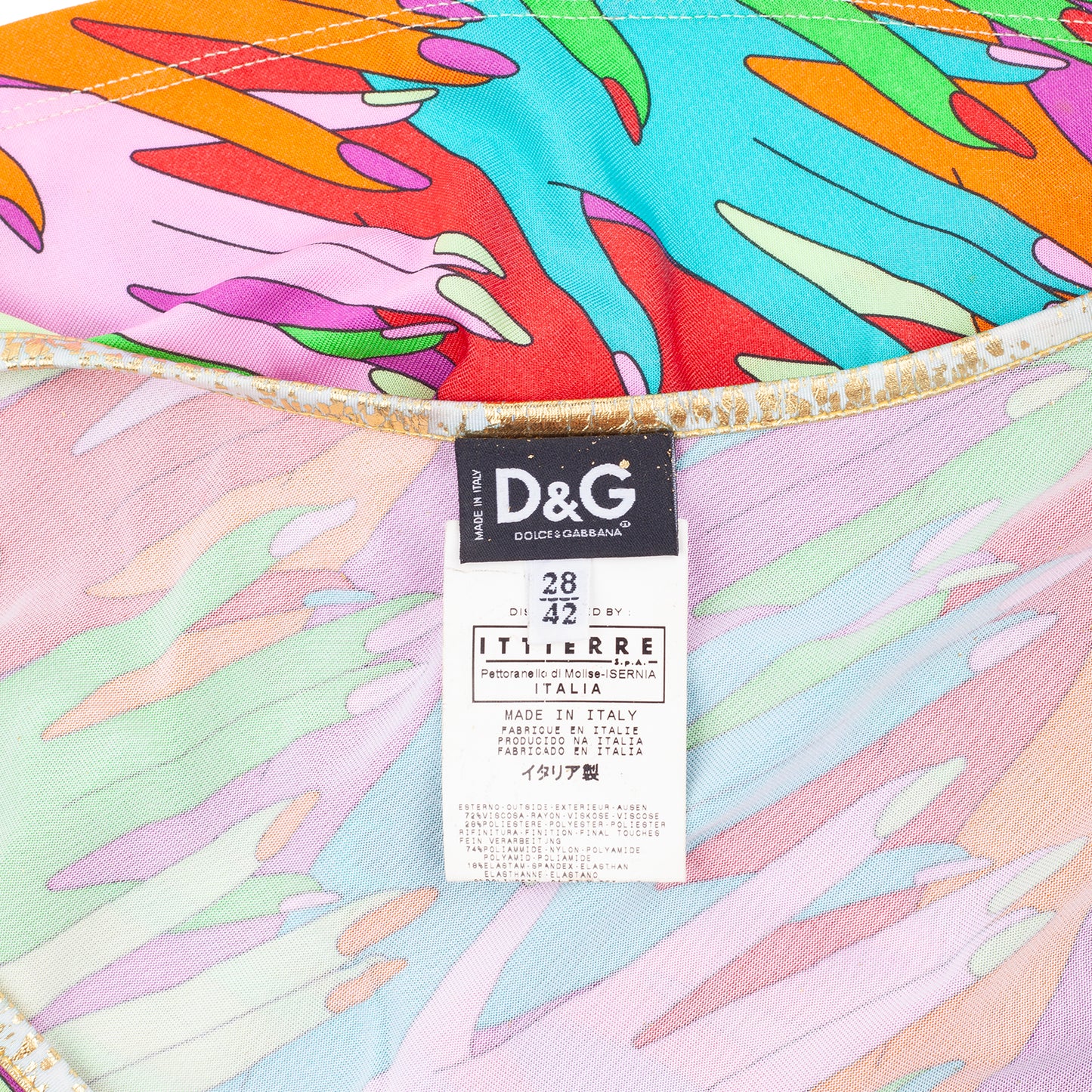 Dolce & Gabbana Rainbow Hands Gold O-Ring Top
