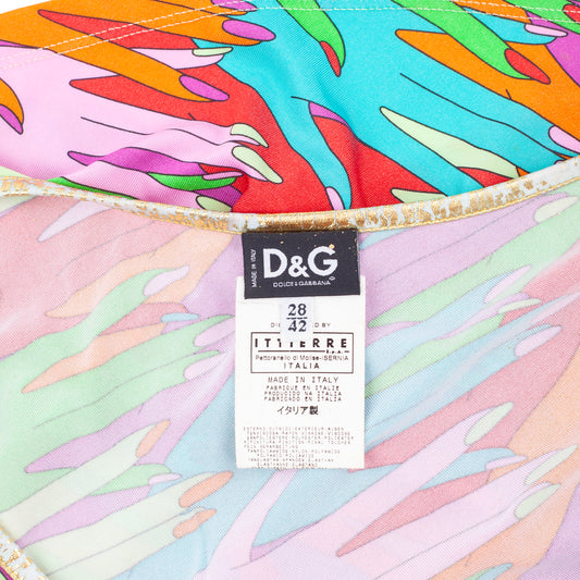 Dolce & Gabbana Rainbow Hands Gold O-Ring Top