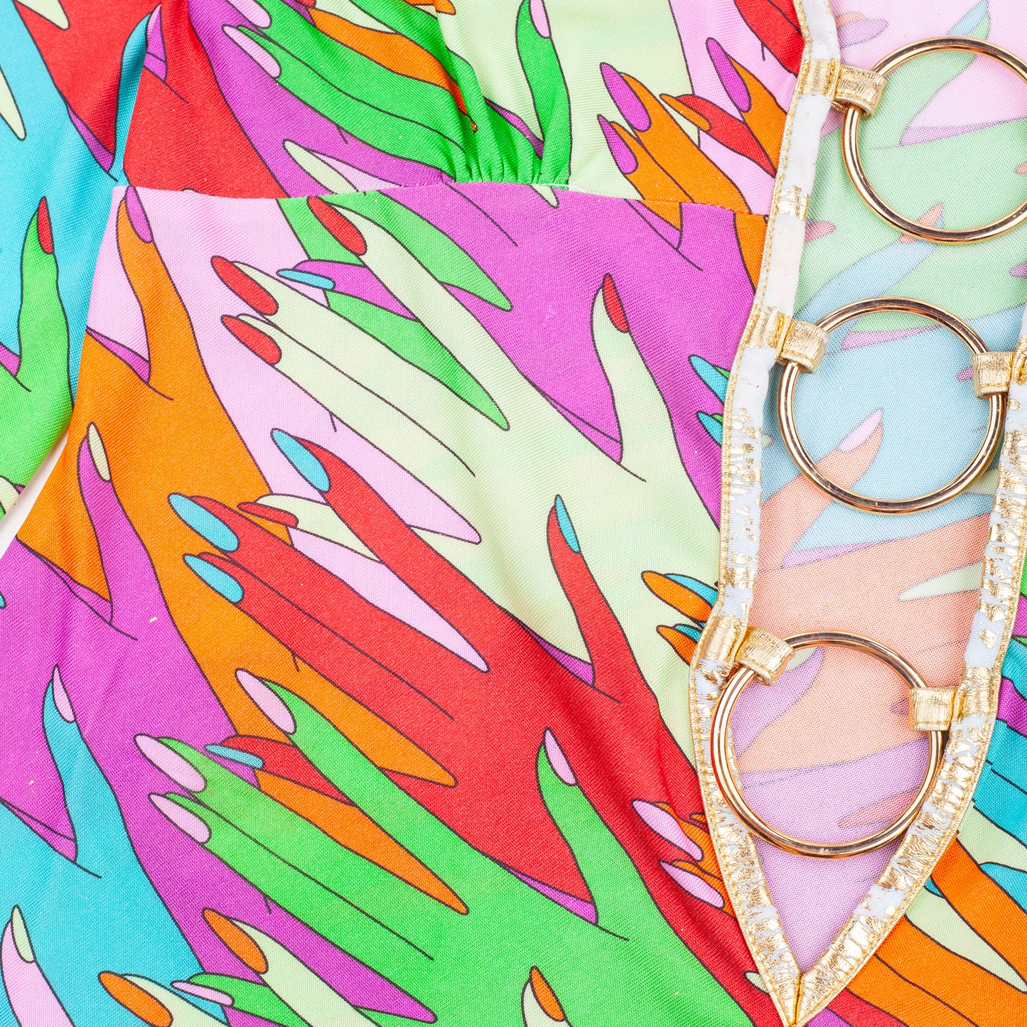 Dolce & Gabbana Rainbow Hands Gold O-Ring Top