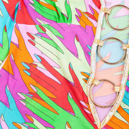 Dolce & Gabbana Rainbow Hands Gold O-Ring Top