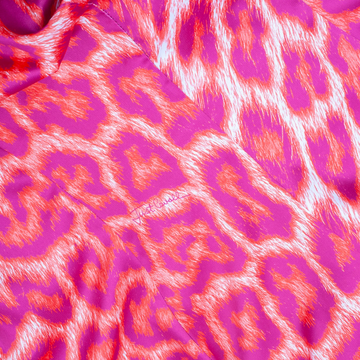 Just Cavalli S/S 2008 Pink Leopard Print One Shoulder Maxi Dress